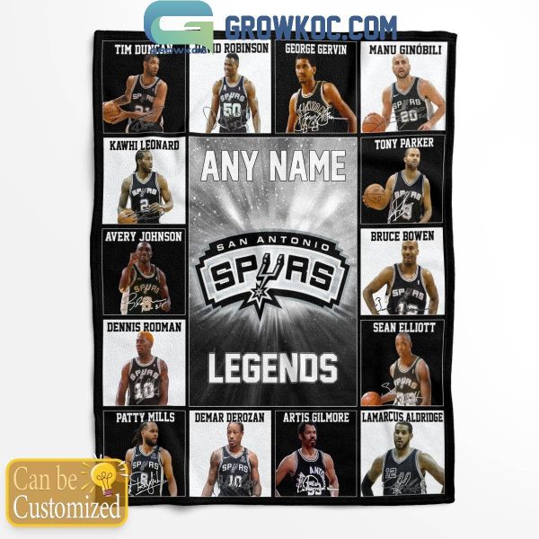 San Antonio Spurs Legends 2024 Fan Personalized Fleece Blanket Quilt