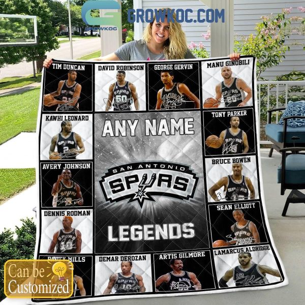 San Antonio Spurs Legends 2024 Fan Personalized Fleece Blanket Quilt