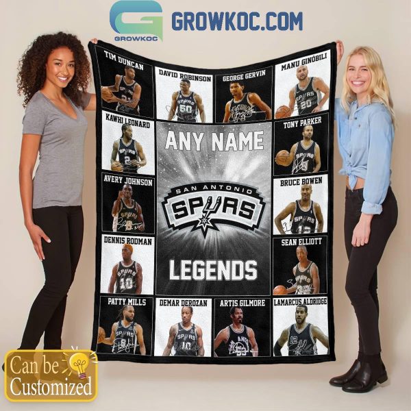 San Antonio Spurs Legends 2024 Fan Personalized Fleece Blanket Quilt