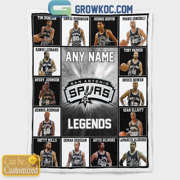 San Antonio Spurs Legends 2024 Fan Personalized Fleece Blanket Quilt