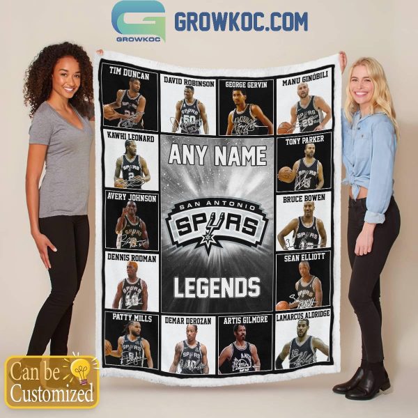 San Antonio Spurs Legends 2024 Fan Personalized Fleece Blanket Quilt