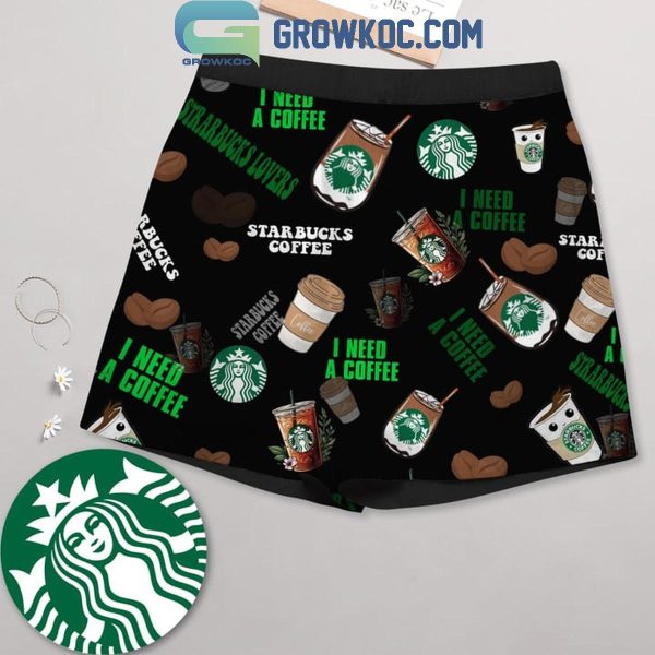 Starbucks Junkie I Need A Coffee T-Shirt Shorts Pants