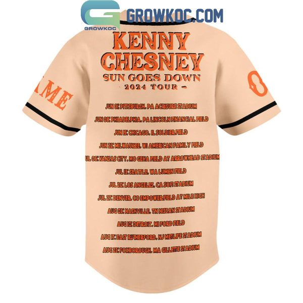 Sun Goes Down 2024 Tour Kenny Chesney Fan Personalized Baseball Jersey