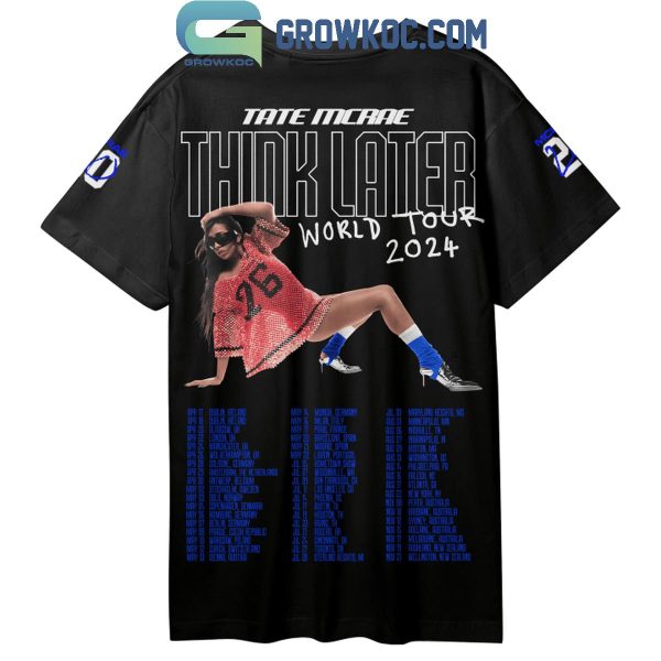 Tate McRae Think Later World Tour 2024 Fan Hoodie Shirts