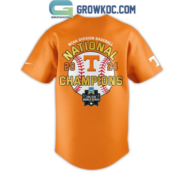 Tennessee Vols Champion 2024 NCAA Division I Orange Version Baseball Jersey