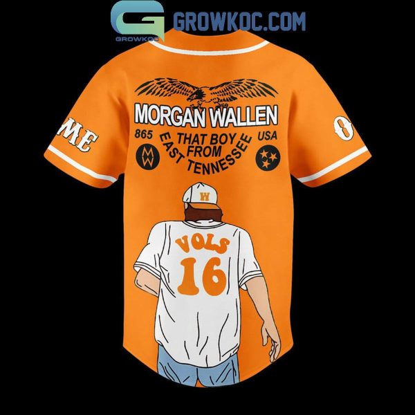Tennessee Volunteers Morgan Wallen From East Tennessee Personalized Baseball Jersey