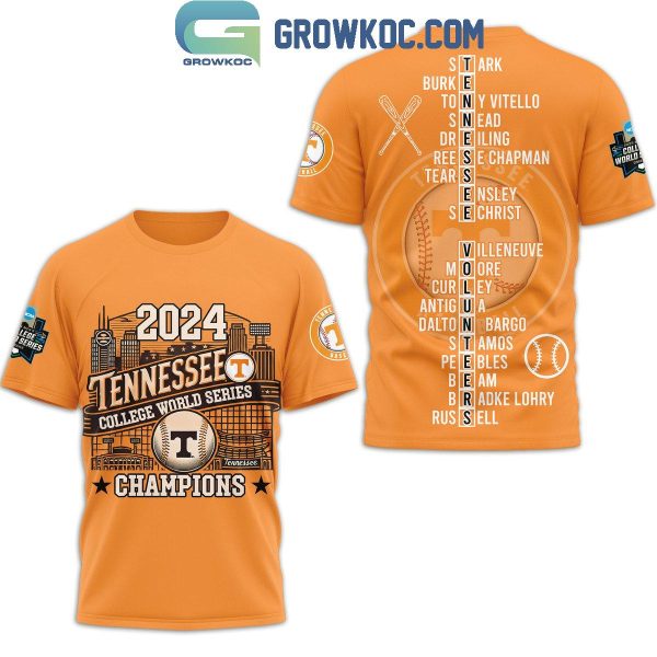 Tennessee Volunteers NCAA World Series 2024 Champions Baseball Hoodie T Shirt