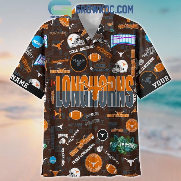 Texas Longhorns Solgan Hook’em Horns True Fan Spirit Personalized Hawaiian Shirts