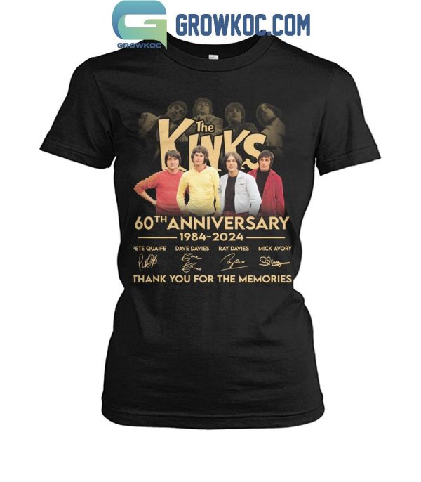 The Kinks 60th Anniversary 1964-2024 Thank You For The Memories T-Shirt