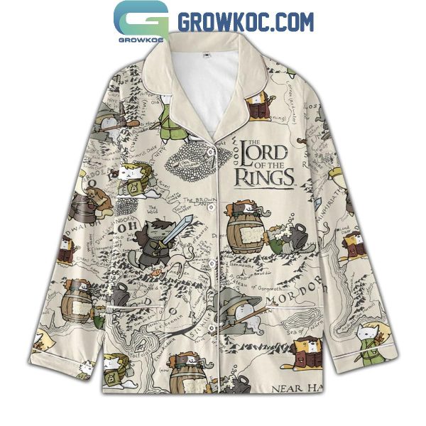 The Lord Of The Rings Map Of The Mid-Earth Polyester Pajamas Set