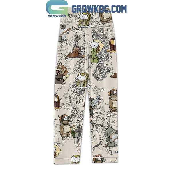 The Lord Of The Rings Map Of The Mid-Earth Polyester Pajamas Set