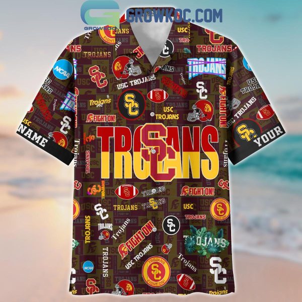 USC Trojans Solgan Fight On True Fan Spirit Personalized Hawaiian Shirts