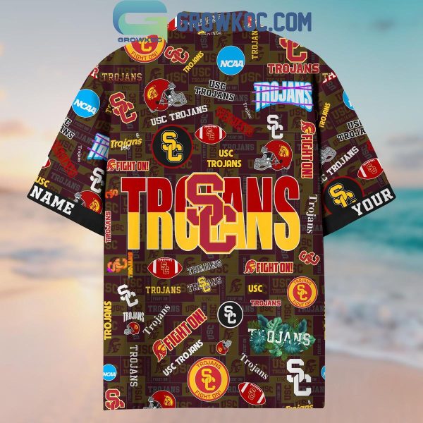 USC Trojans Solgan Fight On True Fan Spirit Personalized Hawaiian Shirts
