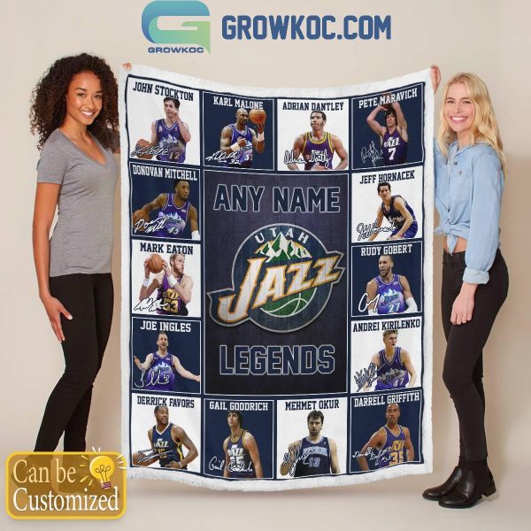Utah Jazz Legends 2024 Fan Personalized Fleece Blanket Quilt