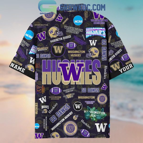 Washington Huskies Solgan Go Dawgs True Fan Spirit Personalized Hawaiian Shirts
