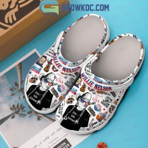 Willie Nelson I Willie Love The USA Fan Crocs Clogs