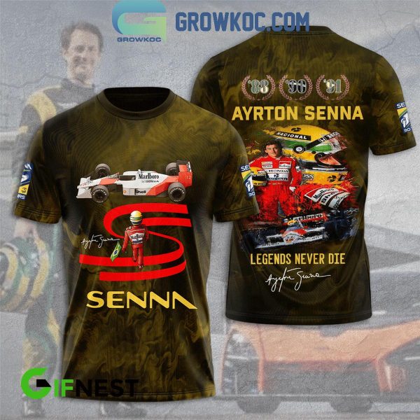 2024 Ayrton Senna Legends Never Die F1 Champions Hoodie T-Shirt