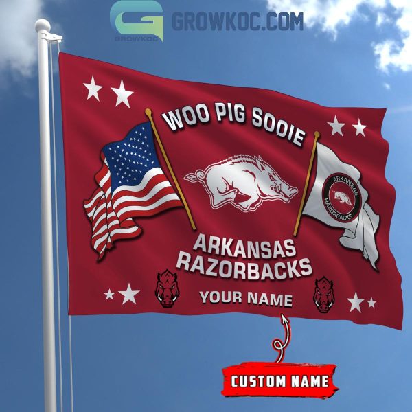 Arkansas Razorbacks Woo Pig Sooie 2024 Personalized Flag