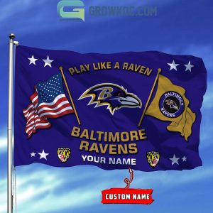 Baltimore Ravens Play Like A Raven 2024 Personalized Flag