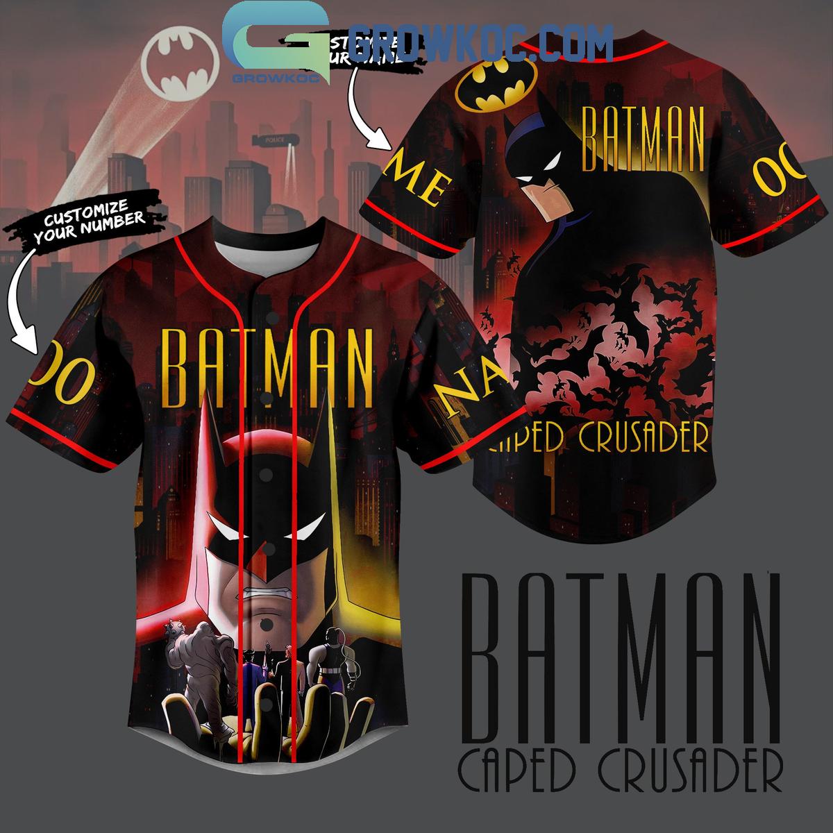 Batman Cape Crusader Saving Gotham Personalized Baseball Jersey