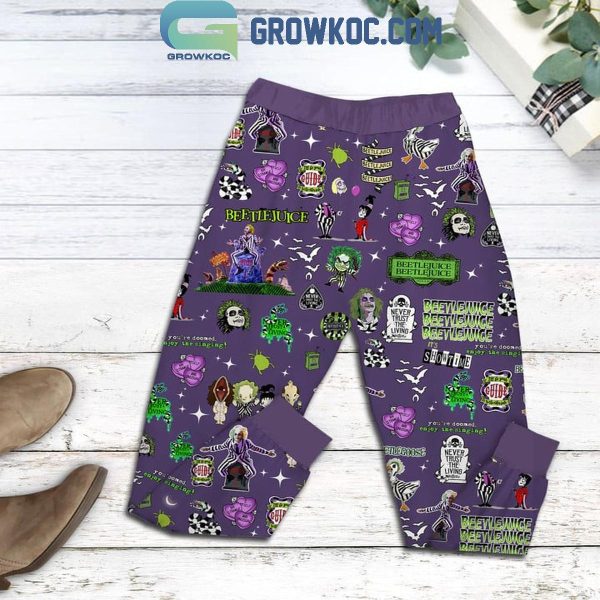 Beetlejuice The Ghost With The Most Is Back Fleece Pajamas Set