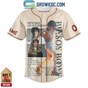 Benson Boone Fireworks And Rollerblades Personalized Baseball Jersey