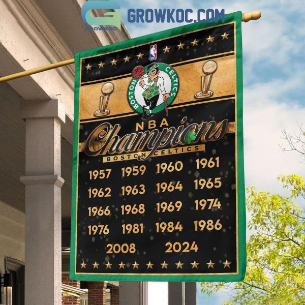 Boston Celtics NBA Champions 18 Times With Proud Fan House Garden Flag