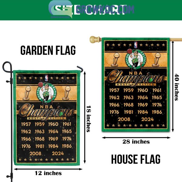 Boston Celtics NBA Champions 18 Times With Proud Fan House Garden Flag