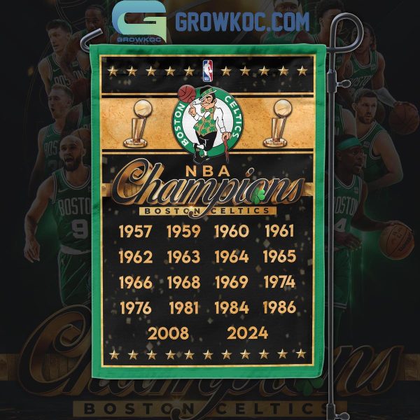 Boston Celtics NBA Champions 18 Times With Proud Fan House Garden Flag