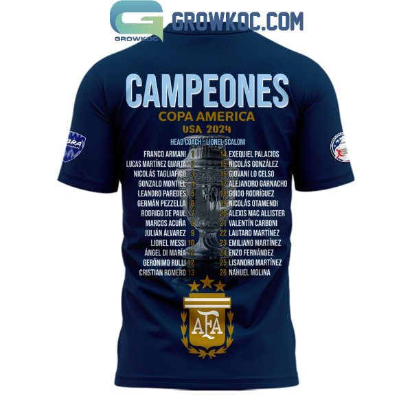 Copa America 2024 Argentina AFA Football Team Champs Hoodie T-Shirt