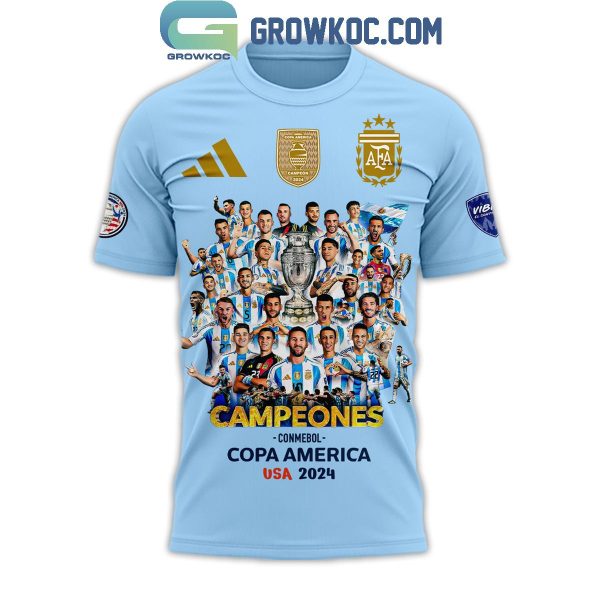 Copa America 2024 Argentina AFA Football Team Champs Players Hoodie T-Shirt