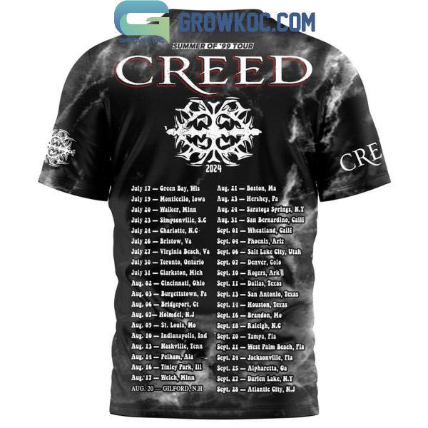 Creed Summer Of ’99 Tour 2024 Schedule Fan Hoodie T-Shirt