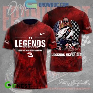 Dale Earnhardt 1998 Daytona 500 Champion Legends Never Die Hoodie T Shirt