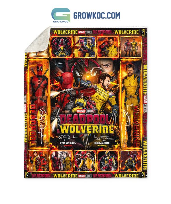 Deadpool And Wolverine Ryan Reynolds Hugh Jackman Fleece Blanket Quilt