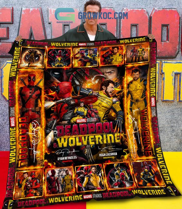 Deadpool And Wolverine Ryan Reynolds Hugh Jackman Fleece Blanket Quilt