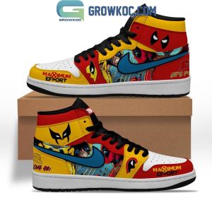 Deadpool Wolverine Maximum Effort Let’s Fcking Go Air Jordan 1 Shoes