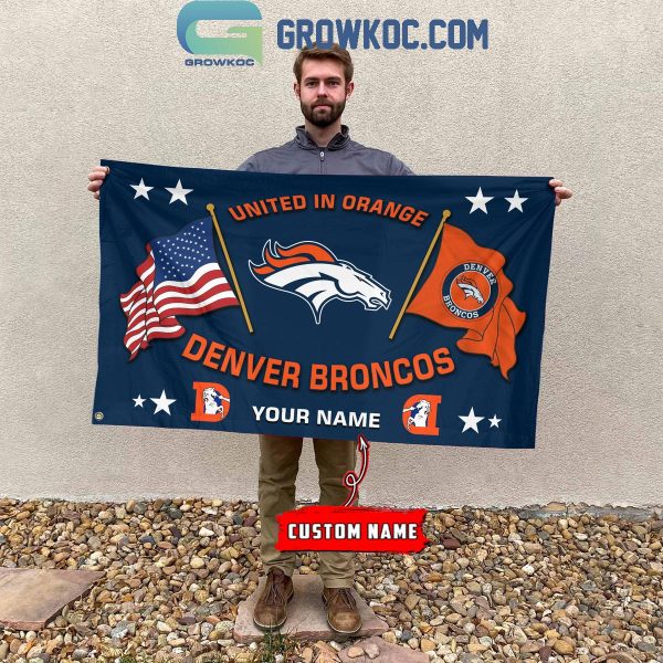 Denver Broncos United In Orange 2024 Personalized Flag