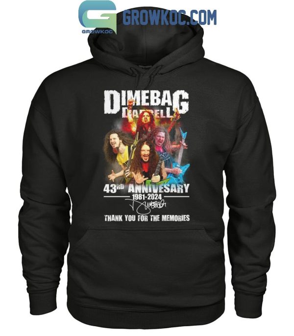 Dimebag Darrell 43rd Anniversary 1981-2024 Thank You T-Shirt