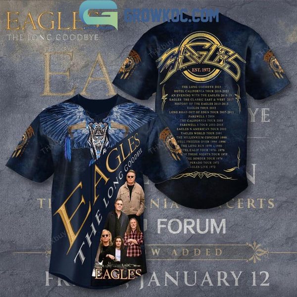 Eagles The Long Goodbye 2024 History Tour Personalized Baseball Jersey