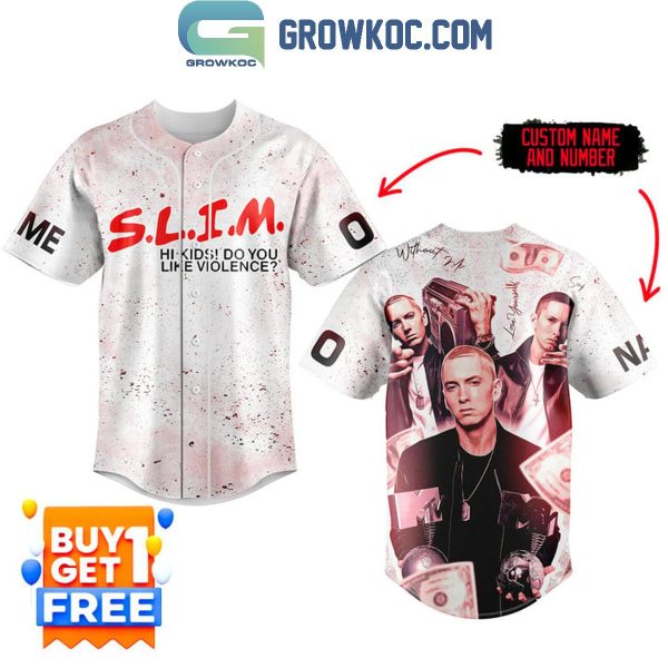 Eminem Hi Kids Slim Shady Personalized Baseball Jersey
