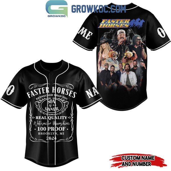 Faster Horses Real Quality 100 Proof 2024 Personalized Baseball Jersey