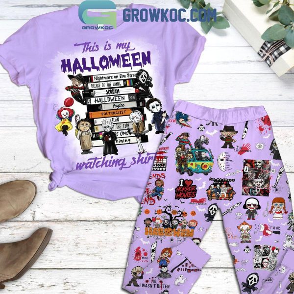 Halloween Villains This Is My Halloween Watching Fleece Pajamas Set