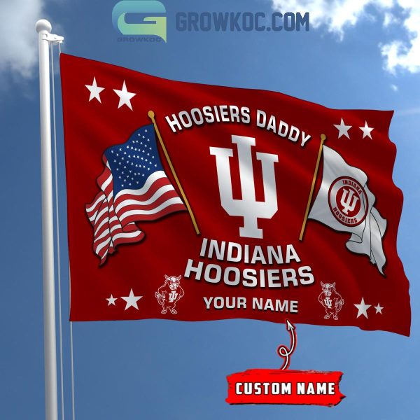 Indiana Hoosiers 2024 Hoosiers Daddy Personalized Flag