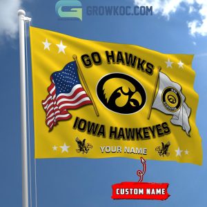 Iowa Hawkeyes 2024 Go Hawks Personalized Flag