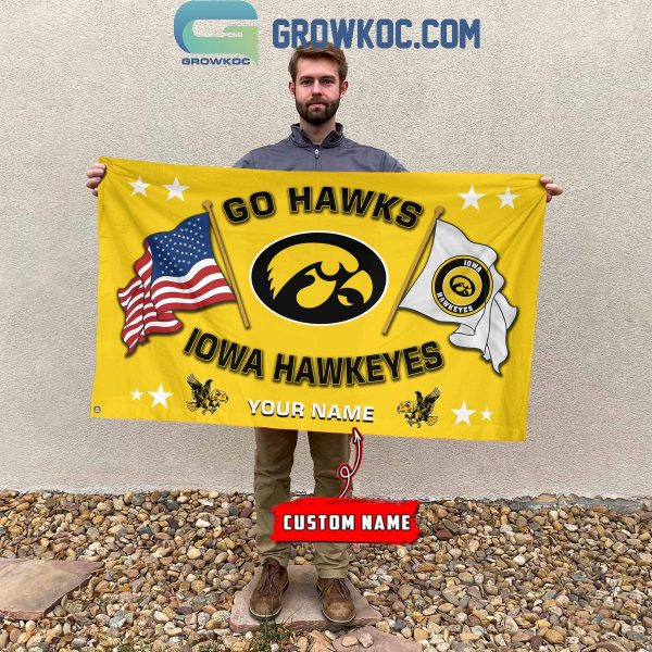 Iowa Hawkeyes 2024 Go Hawks Personalized Flag