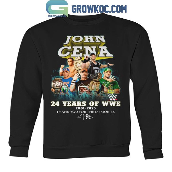 John Cena WWE Legend 24th Anniversary 2001-2025 T-Shirt