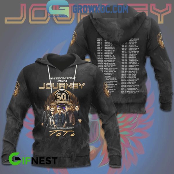 Journey Freedom Tour 2024 With Toto 50th Anniversary Hoodie T-Shirt