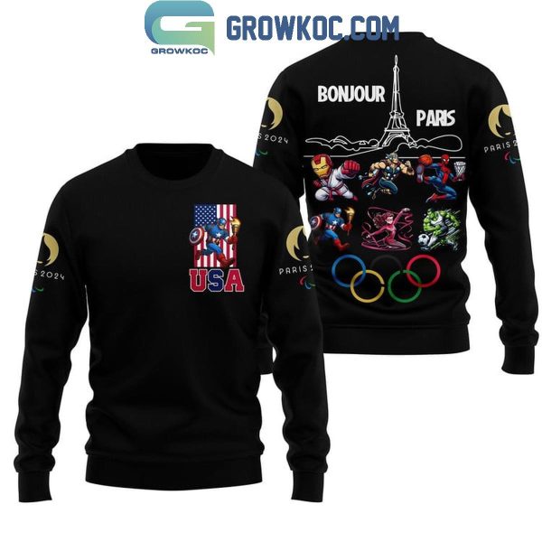 Marvel Avengers Team USA Paris Olympic 2024 Hoodie T-Shirt