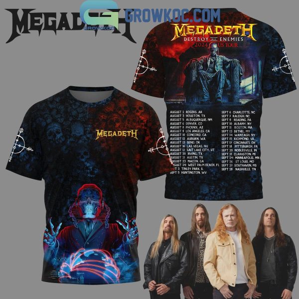 Megadeth Destroy Enemies 2024 US Tour Hoodie T Shirt