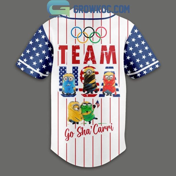 Minions Paris 2024 Olympic Go Sha’Carri Personalized Baseball Jersey